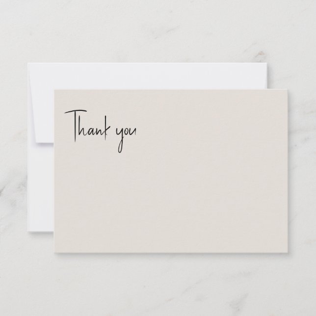 Carte De Remerciements Message Mariage beige (Devant)