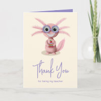 Message mignon de l'enseignant Axolotl