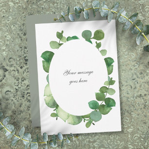Carte De Remerciements Message personnalisé Boho Eucalyptus