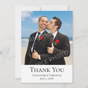Carte De Remerciements Message photo Mariage minimaliste simple Retour