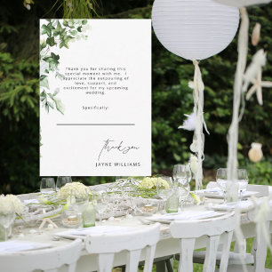 Carte De Remerciements Message Remerciement Fête de Mariage Ivy White