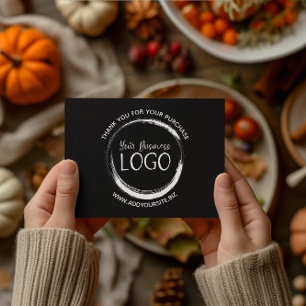Carte De Remerciements Mettez Mon Logo sur un Noir