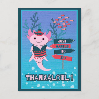 Carte de remerciements mexicain Axolotl mignon