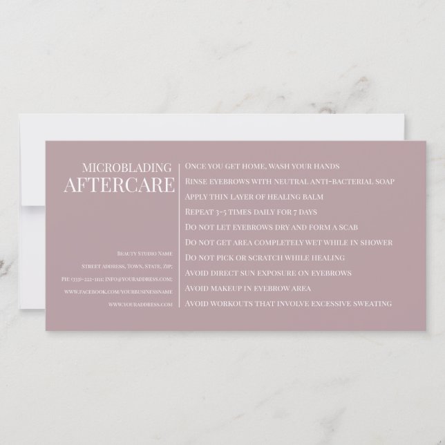 Carte De Remerciements Micro-lames à sourcils après soins Pastel rose (Devant)