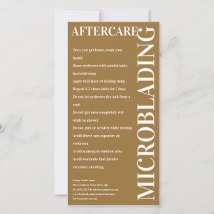 Carte De Remerciements Microblading Aftercare Instruction Dijon Brown