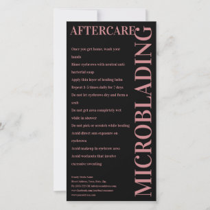 Carte De Remerciements Microblading Aftercare Rose Text_Exemple