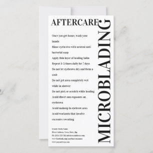 Carte De Remerciements Microbling Aftercare Noir & Blanc Instruction
