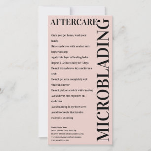 Carte De Remerciements Microbling Aftercare Peony Pink Instruction