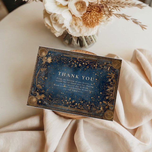Carte De Remerciements Midnight Celestial Baroque Wedding (Créateur téléchargé)