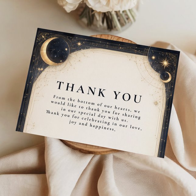 Carte De Remerciements Midnight Celestial Garden Wedding (Créateur téléchargé)