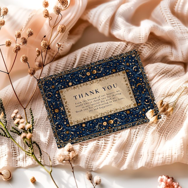 Carte De Remerciements Midnight Stars Celestial Wedding (Créateur téléchargé)