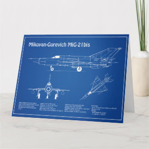Carte De Remerciements MiG-21 bis - Plan directeur de l'avion AD