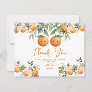 Carte De Remerciements Mignardises Orange Deux Petits Jumeaux Baby Shower