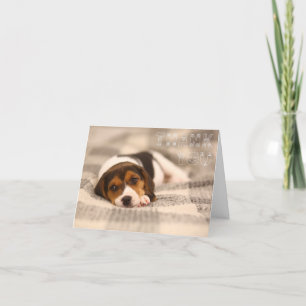 Carte de remerciements mignon avec chiot Beagle