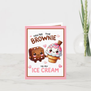 Carte De Remerciements Mignon Brownie et Crème Glacée Kawaii