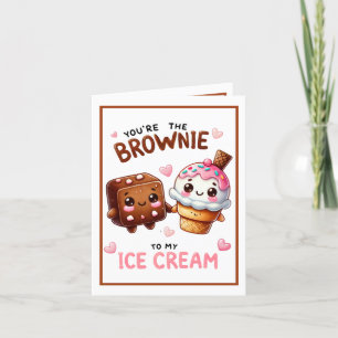 Carte De Remerciements Mignon Brownie et Crème Glacée Kawaii