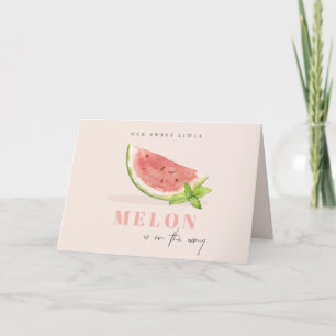 Carte De Remerciements Mignon Notre Petit Melon Blush Watercolor Baby Sho