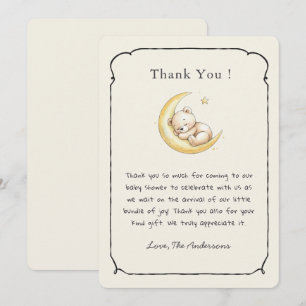 Carte De Remerciements Mignon ours en peluche vintage Baby shower