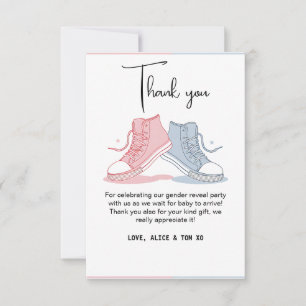 Carte De Remerciements Mignon rose bleu sexe révéler balle basket