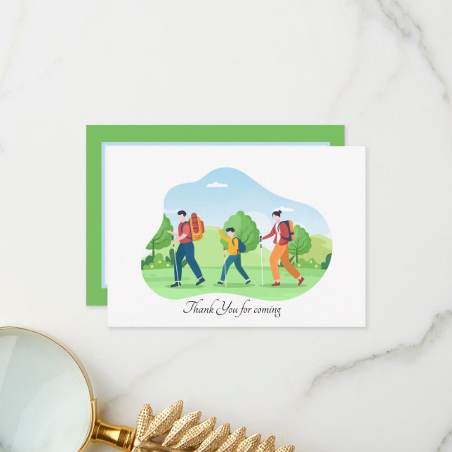 Carte De Remerciements mignon voyage aventure ajouter sentiment  (Devant/Arrière en situation)