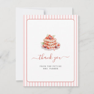 Carte De Remerciements Mignon Waffle Rose Brunch Enterrement de vie de je