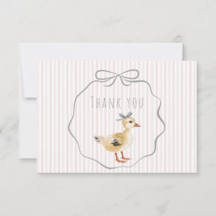 Carte De Remerciements Mignonne Caneton Aquarelle Fille Baby Shower