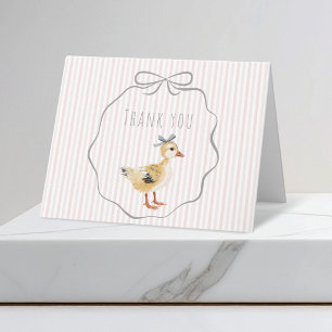 Carte De Remerciements Mignonne Caneton Aquarelle Fille Baby Shower