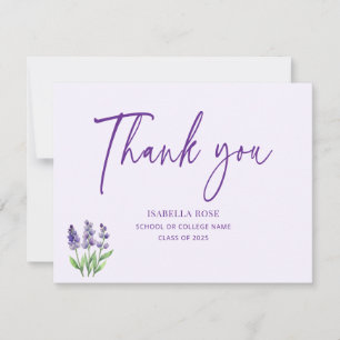 Carte De Remerciements Mignonne Élégant Purple Floral Élégant