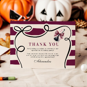 Carte De Remerciements Mignonne et Turner une fille Halloween 1er naissan