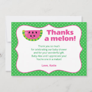 Carte De Remerciements Mignonne Fantaisie De La Pâque Grâce À Un Melon !