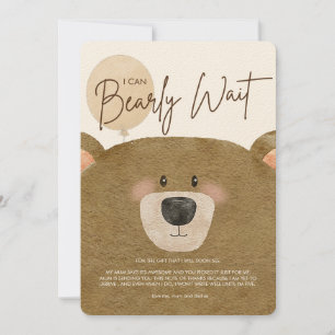 Carte De Remerciements Mignonne Ours Nous Pouvons Attendre Baby shower Se
