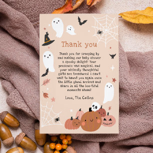 Carte De Remerciements Mignonne Un Petit Baby shower D'Halloween Boo