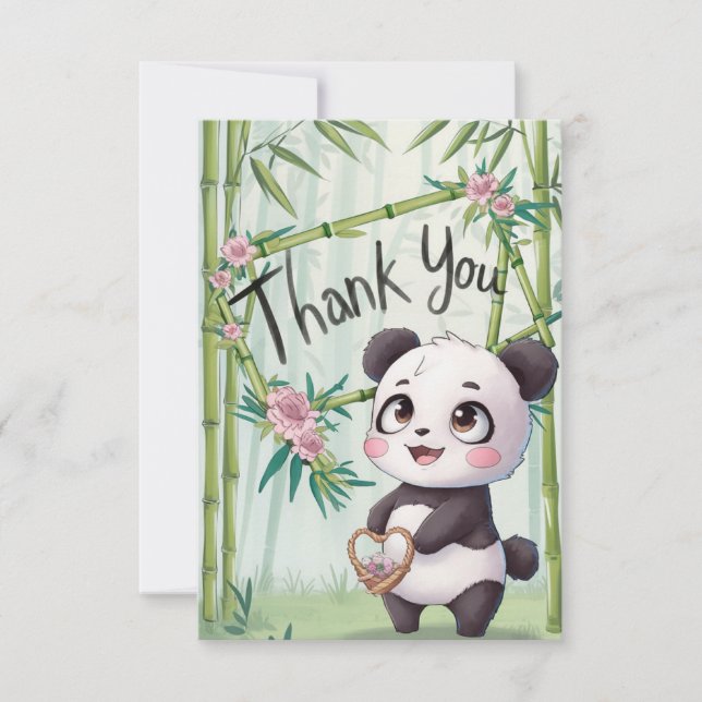 Carte De Remerciements Mignonne Voix Panda (Devant)