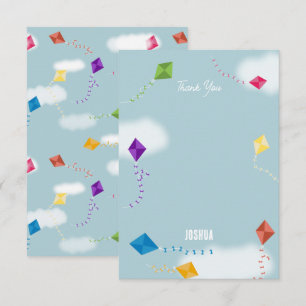 Carte De Remerciements Mignons Cerfs-Volants Multicolores Motif Enfants