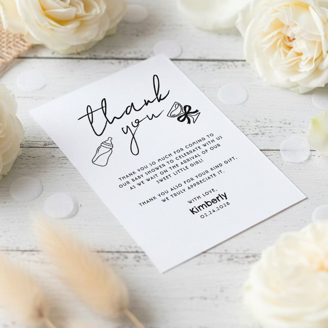 Carte De Remerciements Milk Bottle Champagne Baby Shower Thank You (Baby Milk Bottle Champagne Cute Fun Baby Shower Thank You Card)