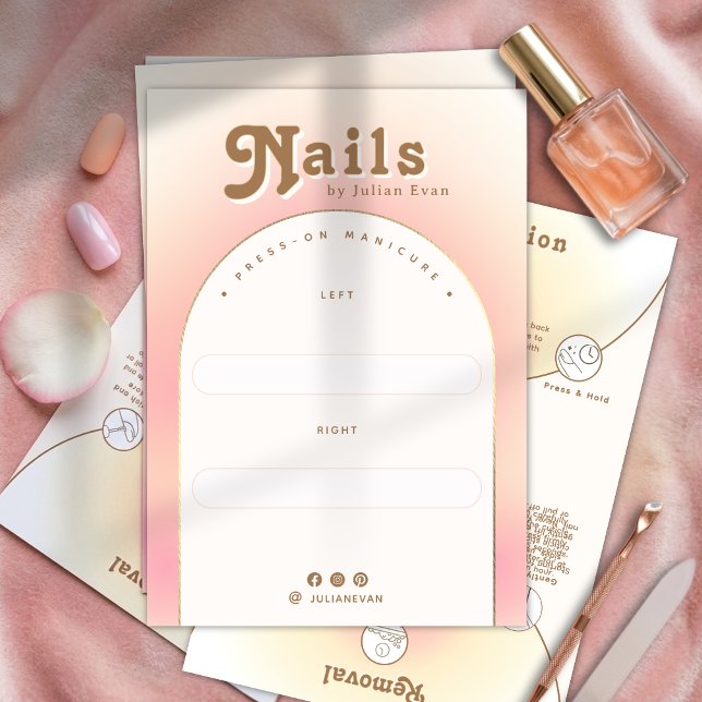 Carte De Remerciements Milky Soft Pink Ombre Press On Nail Display Card (Milky Soft Pink Ombre Press On Nail Display Card)