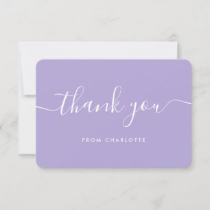 Carte De Remerciements Mini-Script Lavender Wedding shower Anniversaire