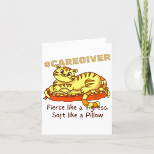 Carte De Remerciements Mini-tigresse orange sur Coussin Cartoon