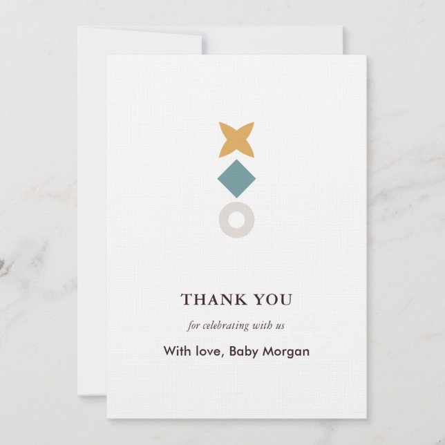 Carte De Remerciements Minimal Bauhaus Baby Shower Thank You Card (Devant)