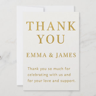 Carte De Remerciements Minimal Elegant Wedding Thank You Card