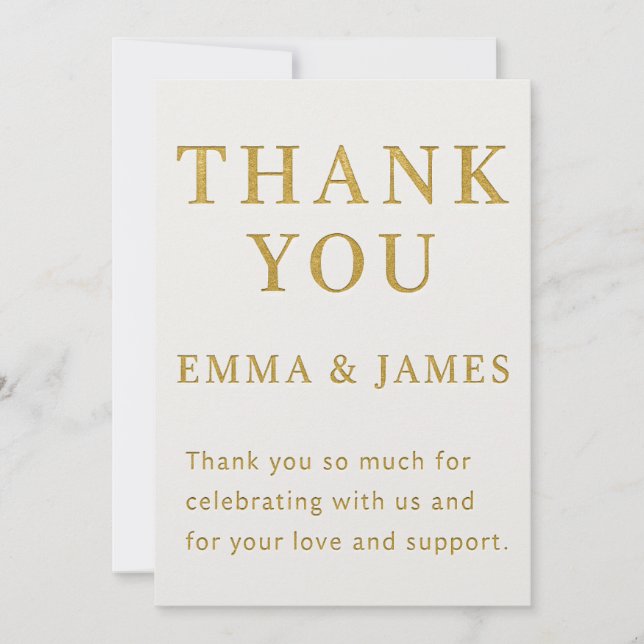 Carte De Remerciements Minimal Elegant Wedding Thank You Card (Devant)