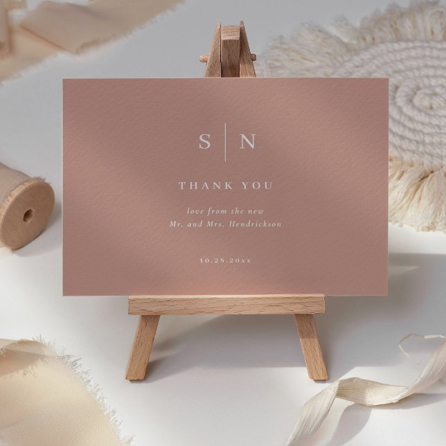 Carte De Remerciements Minimal et chic | Terracotta et Mariage blanc (Créateur téléchargé)