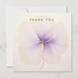 Carte De Remerciements Minimal Lavender Watercolor Flower