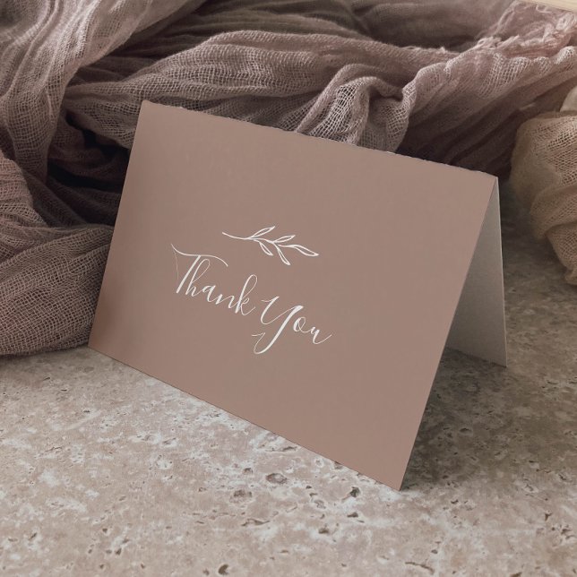 Carte De Remerciements Minimal Leaf | Neutral Wedding Thank You Card (Créateur téléchargé)