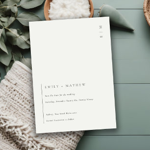 Carte De Remerciements Minimal noir & blanc moderne Enregistrer l'Invitat