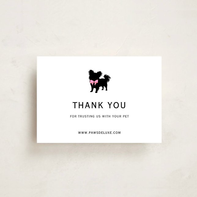 Carte De Remerciements Minimal Pet Silhouette Dog Grooming QR Code (Créateur téléchargé)