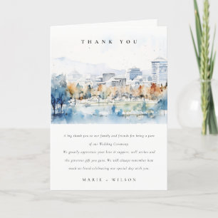 Carte De Remerciements Minimal San Jose, California Watercolor Mariage