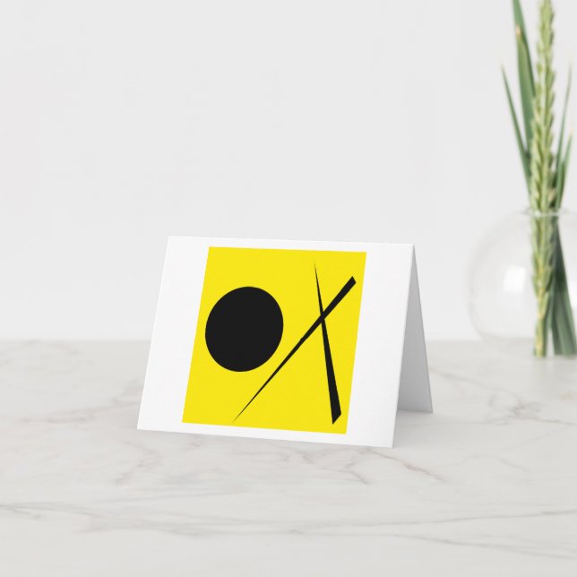 Carte De Remerciements Minimalisme Abstrait Art Motif Noir Jaune (Devant)