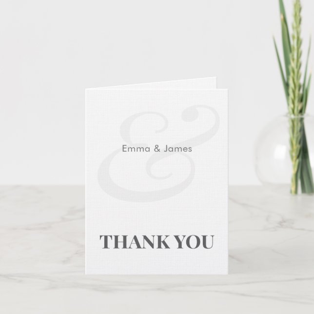 Carte De Remerciements Minimalist Ampersand Wedding | Thank You Card (Devant)