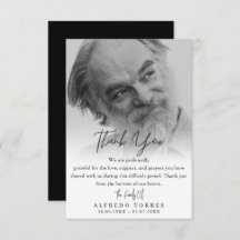 Minimalist Black & White Photo Funeral Sympathy 